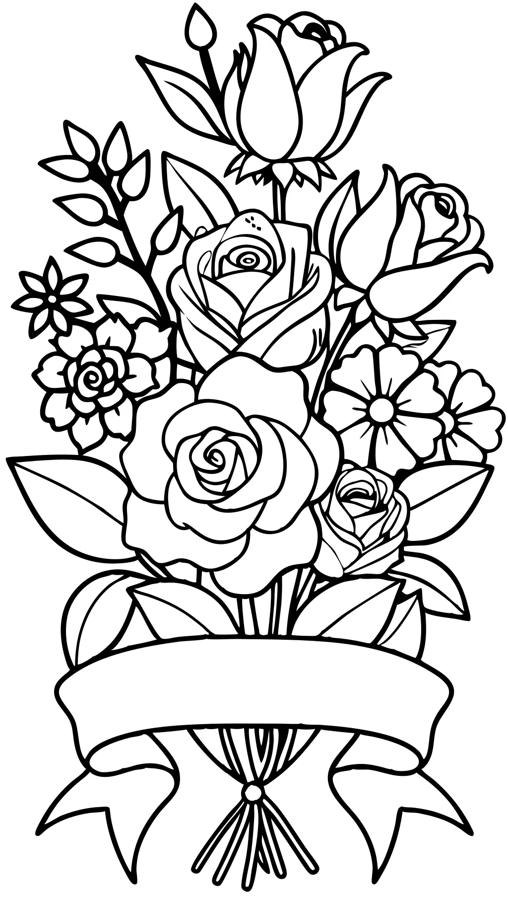 coloriage bouquet de fleurs